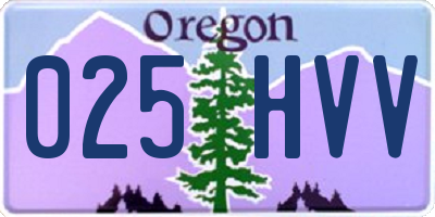 OR license plate 025HVV