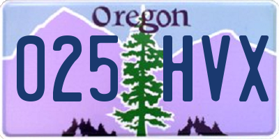 OR license plate 025HVX