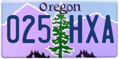 OR license plate 025HXA