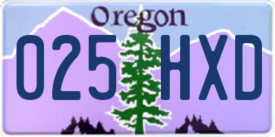 OR license plate 025HXD