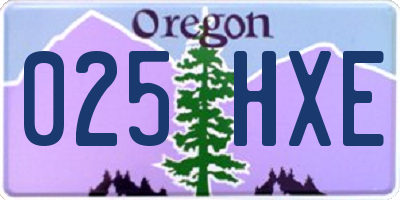 OR license plate 025HXE