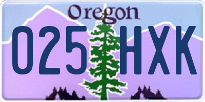 OR license plate 025HXK