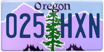 OR license plate 025HXN