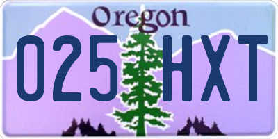OR license plate 025HXT