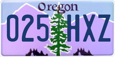 OR license plate 025HXZ