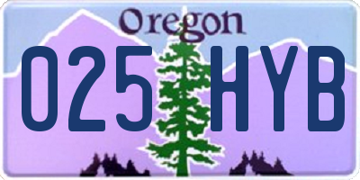 OR license plate 025HYB