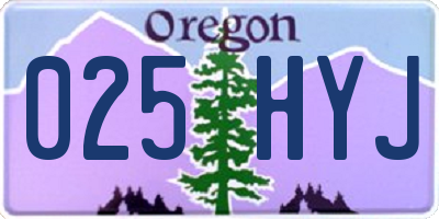 OR license plate 025HYJ