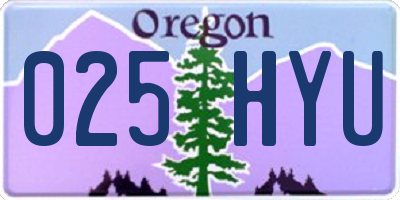 OR license plate 025HYU