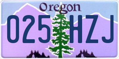 OR license plate 025HZJ