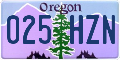 OR license plate 025HZN