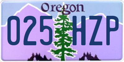 OR license plate 025HZP