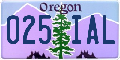 OR license plate 025IAL