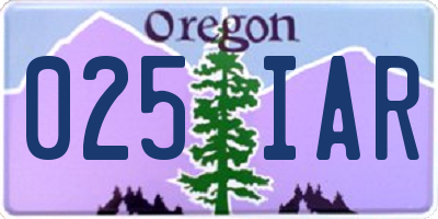 OR license plate 025IAR