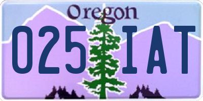 OR license plate 025IAT