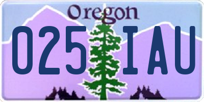 OR license plate 025IAU