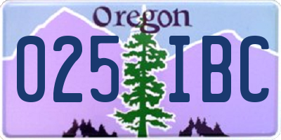 OR license plate 025IBC