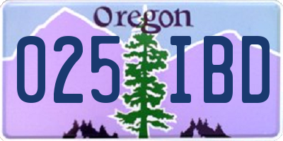 OR license plate 025IBD