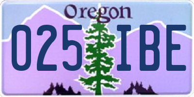 OR license plate 025IBE