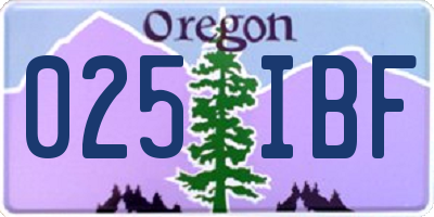 OR license plate 025IBF