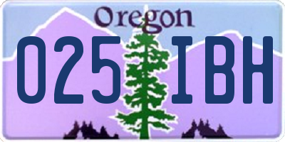 OR license plate 025IBH
