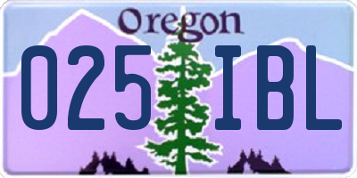 OR license plate 025IBL