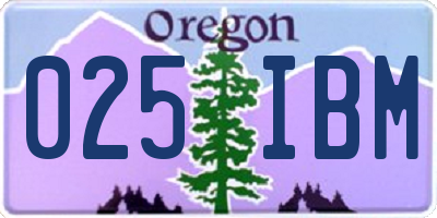 OR license plate 025IBM