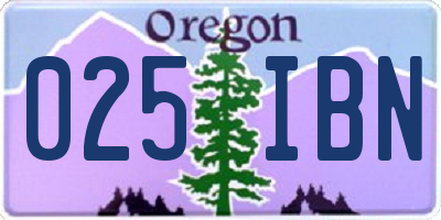 OR license plate 025IBN