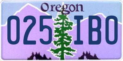 OR license plate 025IBO