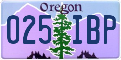 OR license plate 025IBP