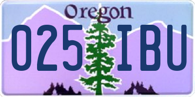OR license plate 025IBU