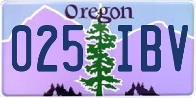 OR license plate 025IBV