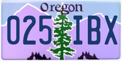 OR license plate 025IBX