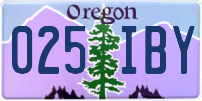OR license plate 025IBY
