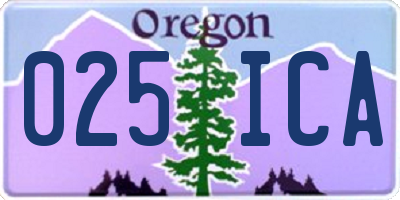 OR license plate 025ICA