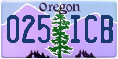 OR license plate 025ICB