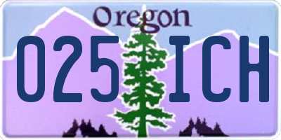 OR license plate 025ICH