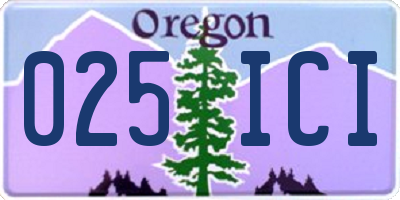 OR license plate 025ICI