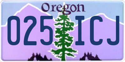 OR license plate 025ICJ