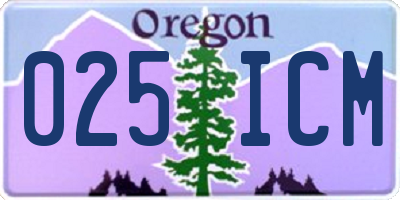 OR license plate 025ICM