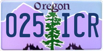 OR license plate 025ICR