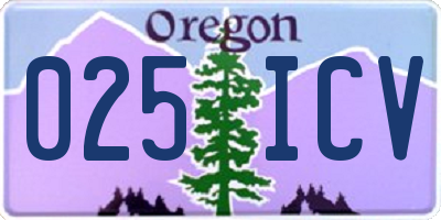 OR license plate 025ICV