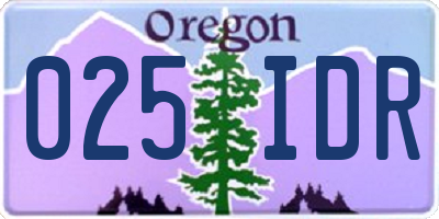 OR license plate 025IDR