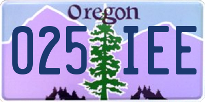 OR license plate 025IEE