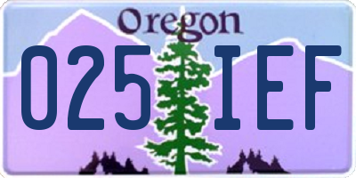 OR license plate 025IEF