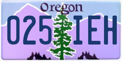 OR license plate 025IEH