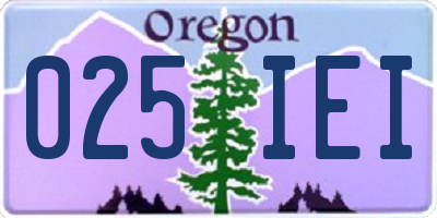 OR license plate 025IEI