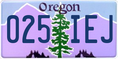 OR license plate 025IEJ