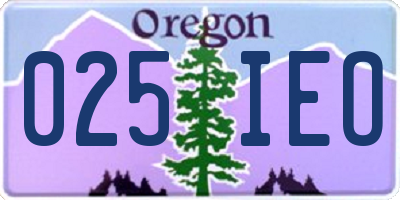 OR license plate 025IEO
