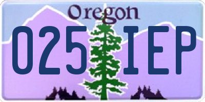 OR license plate 025IEP