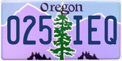 OR license plate 025IEQ